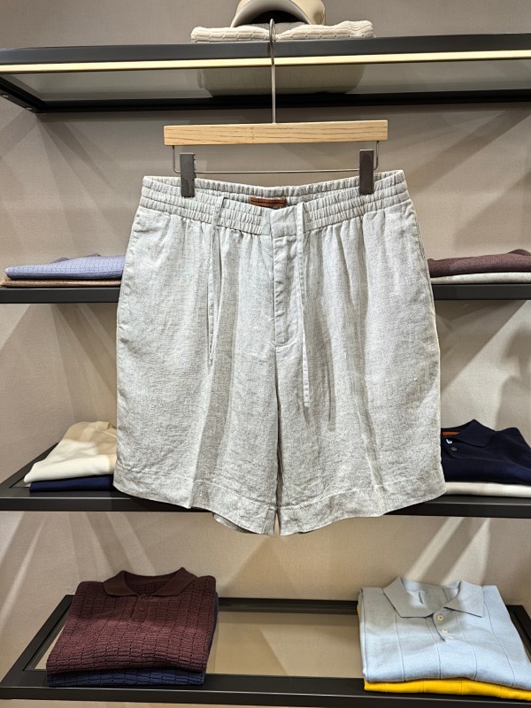 ZZ Linen Casual Shorts Made From 100 Natural Linen Feature An Elastic Waistband With A Dou