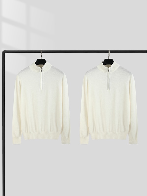 Half Zip Cashmere Pullover Sweater