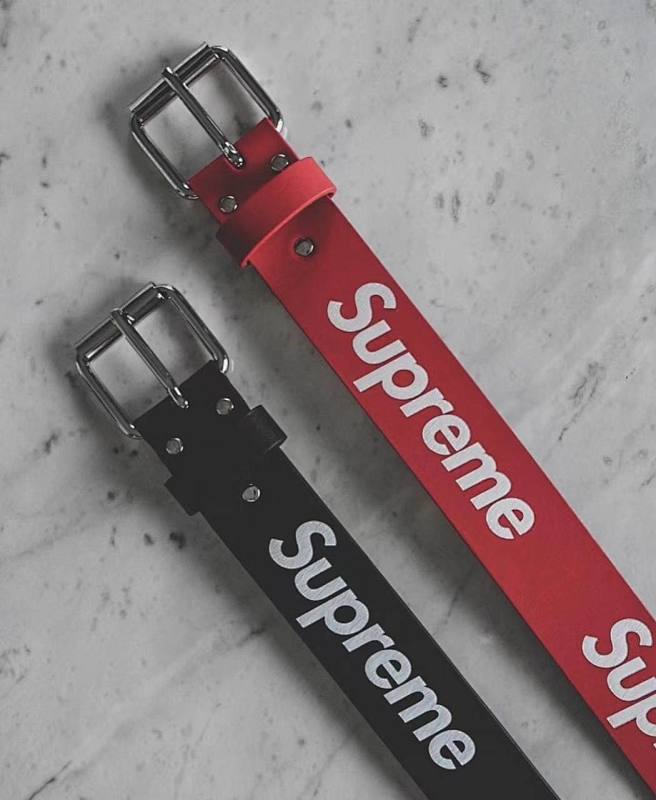 SU Belt Red Black Real Cow Leater