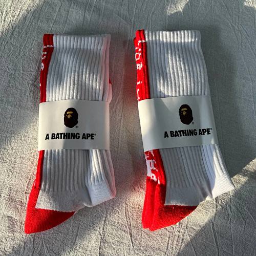 Bape Red Towel Socks