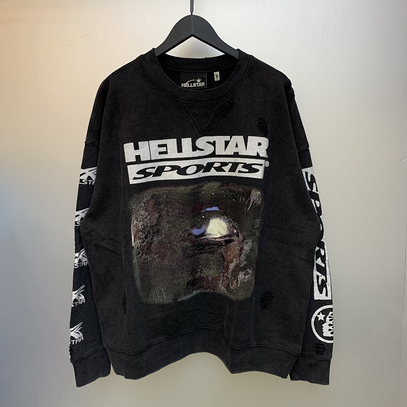 H820 100 Hellstar Sports 96' Crewneck Sweatshirt Black