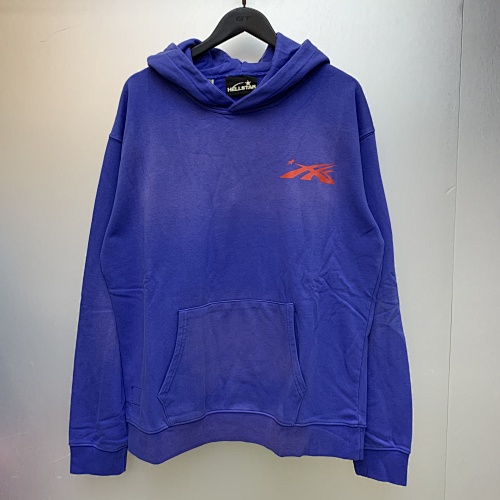 H807 115 Hellstar Studios Gel Hooded Sweatshirt Blue