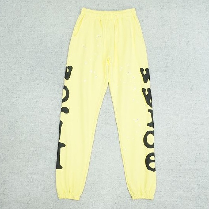 Sp5der Wed Yellow Star Hoodie Pants