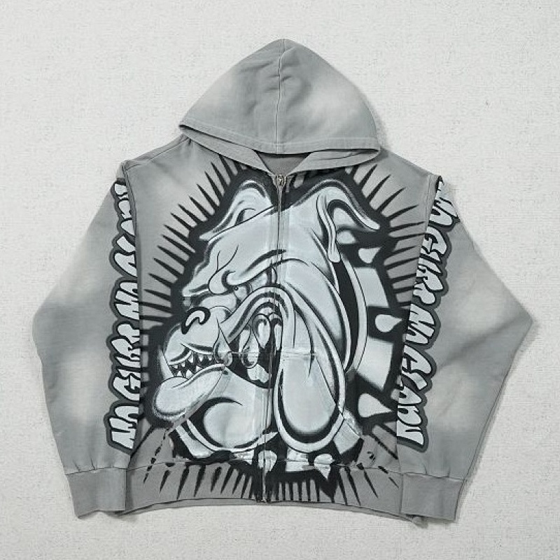 Hellstar Studios Bull Dog Zip Up Hoodie