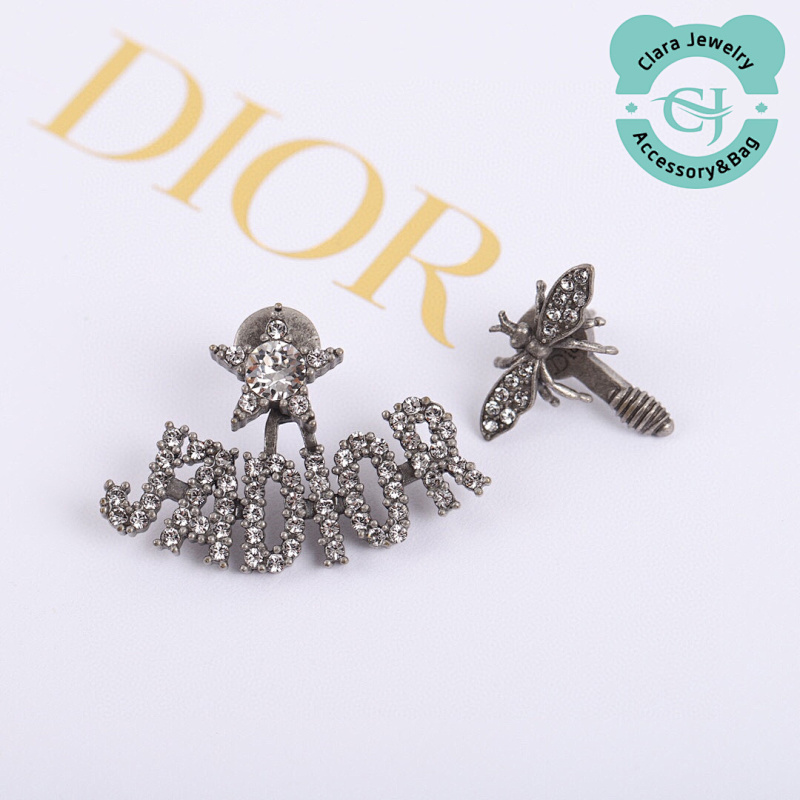 D Or Letter Diamond Earrings