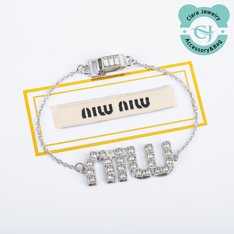 Miumiu Full Diamond Letter Bracelet
