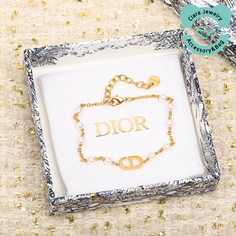 Cd Pearl Set Bracelet Necklace