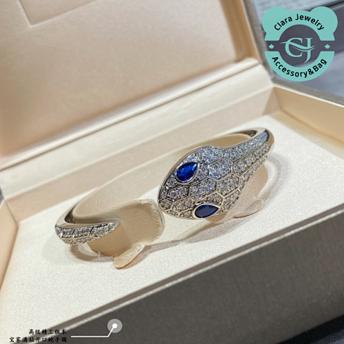Bulgari B&vlga&ri High-End Full Diamond Open Snake Bracelet20240607215