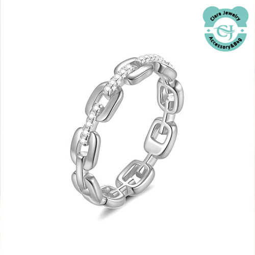 Moissanite Ring Electroplating Color Retention Design Trendy Exquisite Fashion High-end