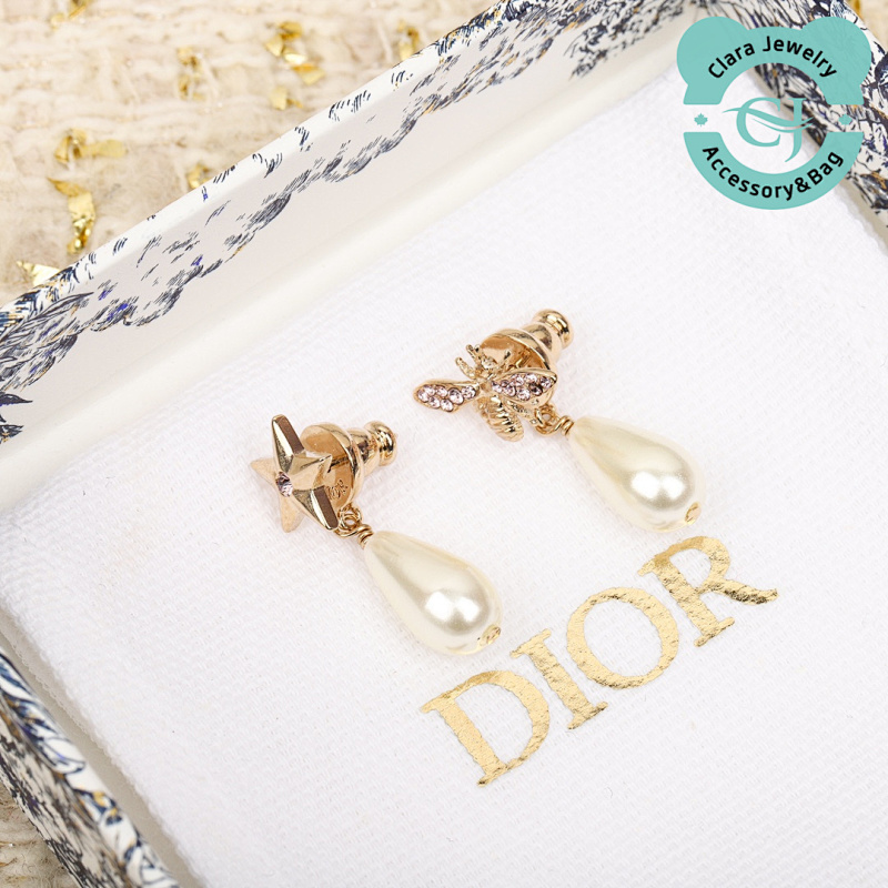 Dior Bee Letter Earrings