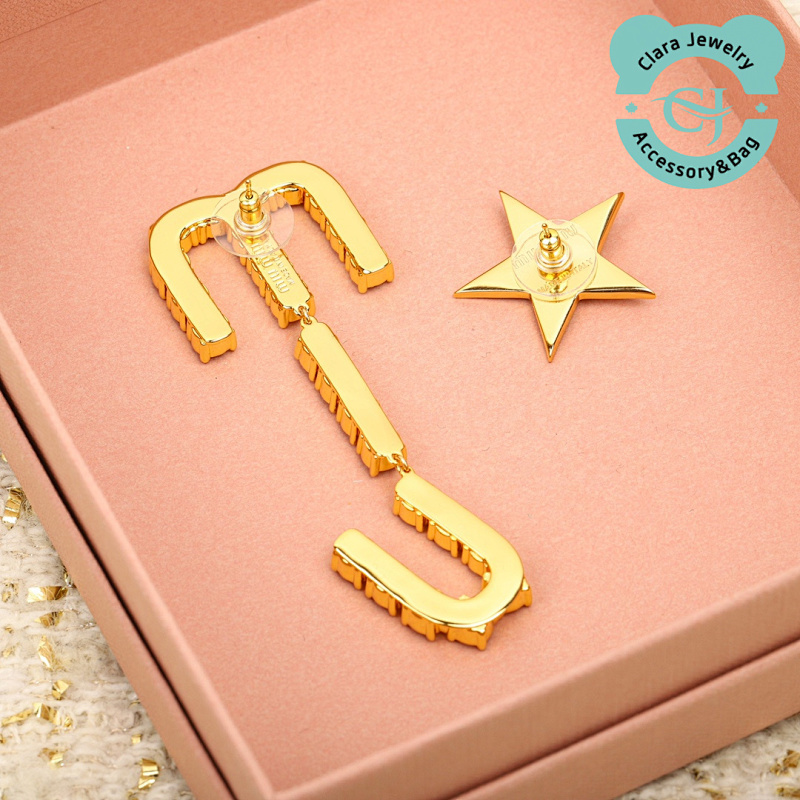 Miumiu Asymmetrical Five-Pointed Star Earrings