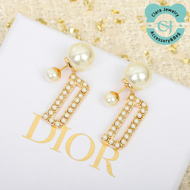 Dior Large And Small Pearl Earrings