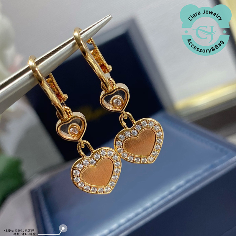 Chord Heart Edge Diamond Rassa Earrings