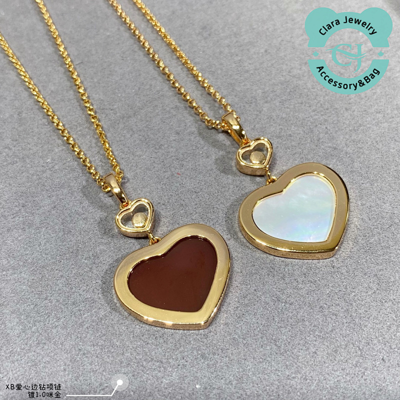 Chrd Heart Diamond Mother-Of-Pearl Necklace