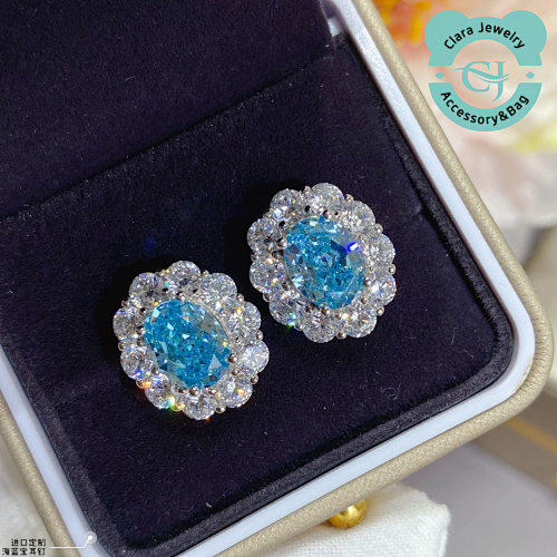Ice Flower Aquamarine Earrings