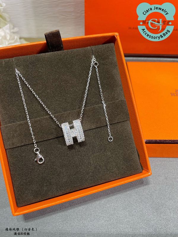 Hermès Hs Full Diamond H Necklace