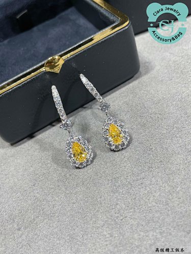 Gf Drop-Shaped Yellow Diamond Earrings