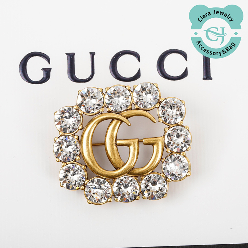 Gucc Double G Brooch