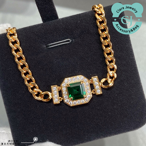 Vintage Green Square Bracelet