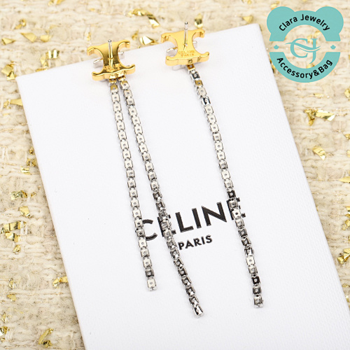 C Full Diamond Gold And Silver Arc De Triomphe Earrings