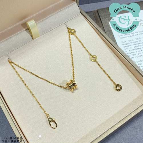 Bulgari B&vlg&ari Seiko Cnc Light Gold Small Spring Necklace