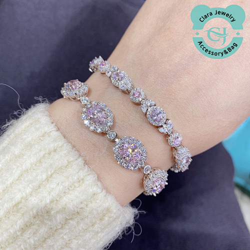 Hand-Set Pink Diamond Bracelet