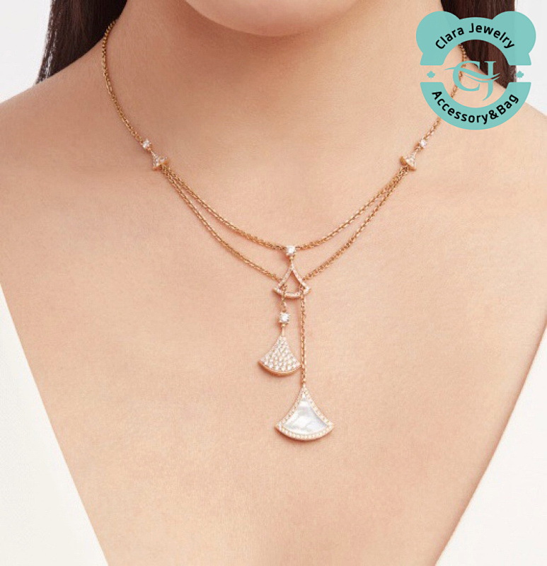 Bulgari Bri Chinese Valentine's Day Premium White Mother-Of-Pearl Multi-Sand Skirt Necklace