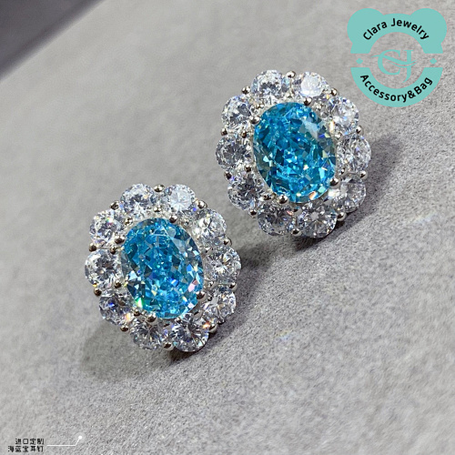 Ice Flower Aquamarine Earrings