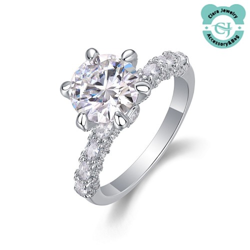 Sterling Silver Moissan Diamond 3 Carat Ring