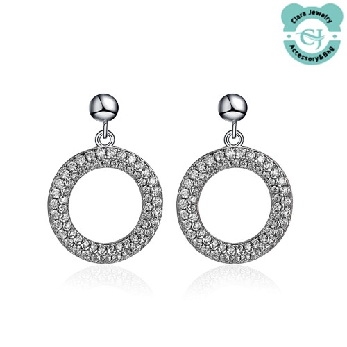Moissanite Diamond Earrings Fashion Geometric Round
