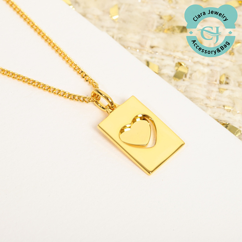 C Gold Heart Necklace
