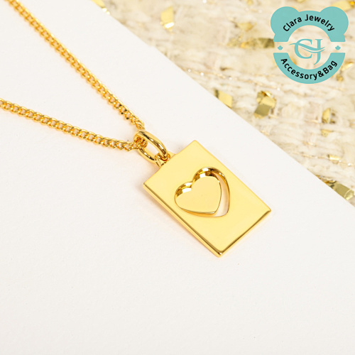 C Gold Heart Necklace