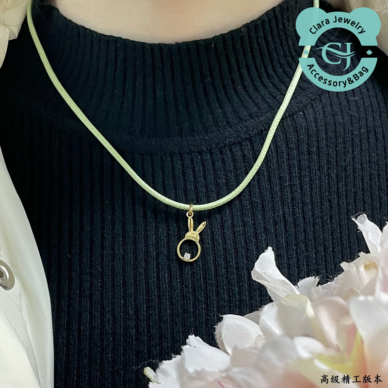 Hef He Fang Jewelry Green Rope Necklace