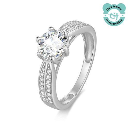Moissanite Diamond Ring 1 Carat Starlight