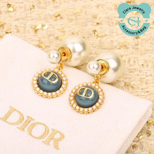 Chanel D Glass Bead Double Bead Earrings
