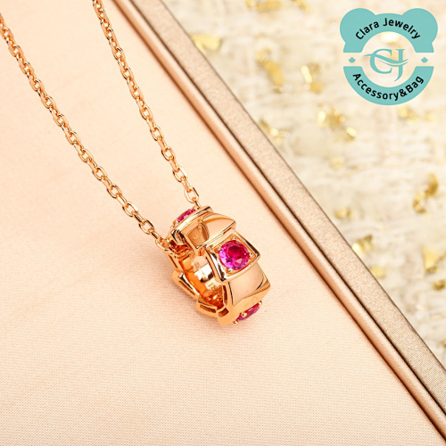 B&vlg Ri Snake Bone Ruby Necklace