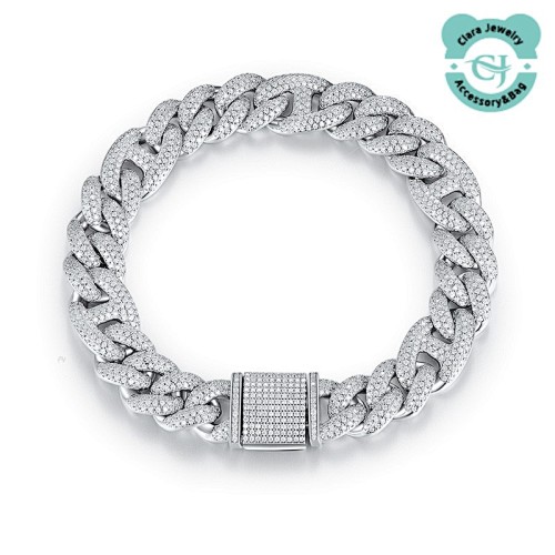 Hot Selling Cuban Chain With Moissanite 12mm Bracelet