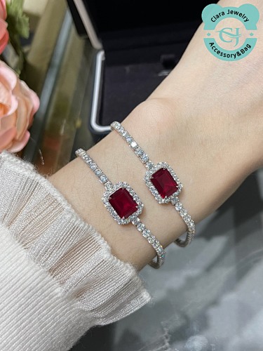 Imported Customized 9 2 5 Edge Diamond Dove Red Bracelet
