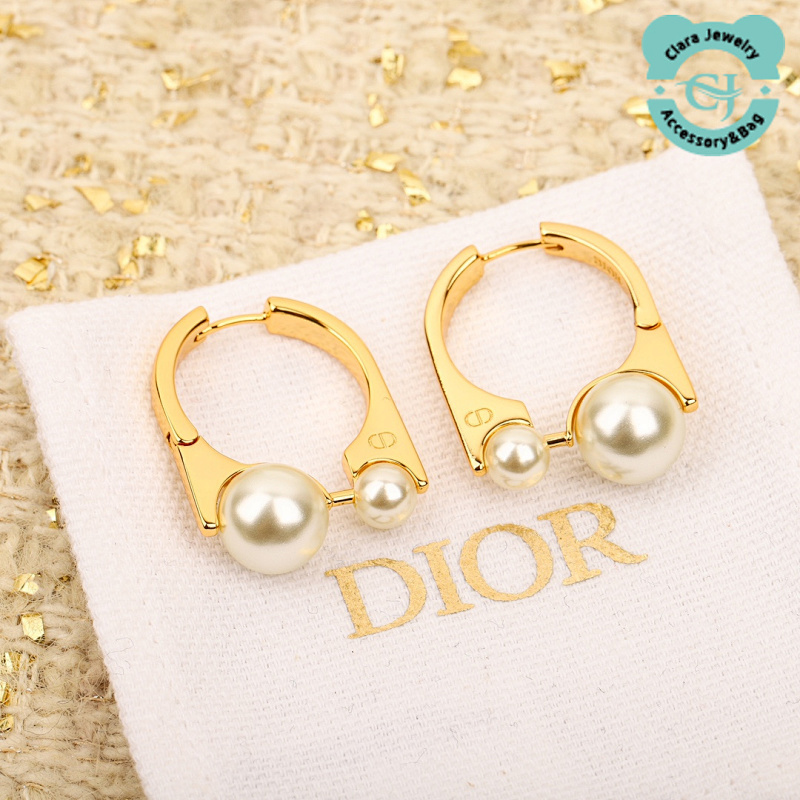 Dior Large And Small Pearl Earrings