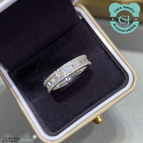 9 2 5 Imported 5a High Carbon Diamond Trapezoidal Single Row Diamond Ring