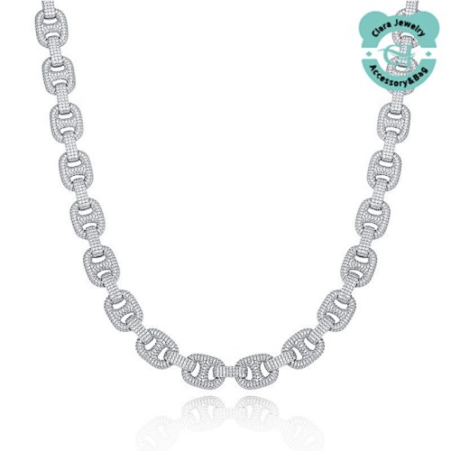 12mm Pig Nose Cuban Chain Moissan Diamond Necklace