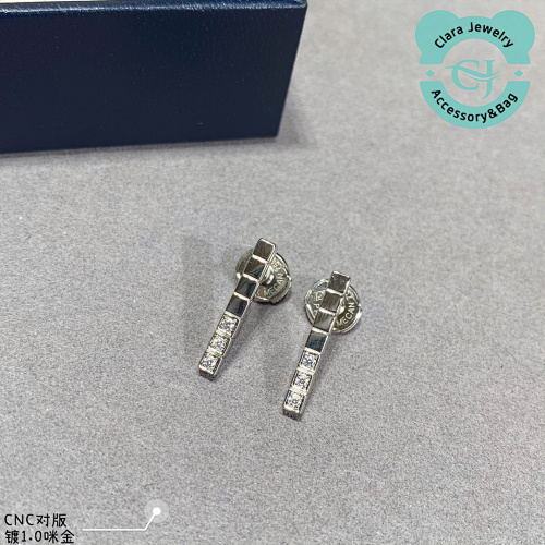 Chord Long Half Diamond Earrings