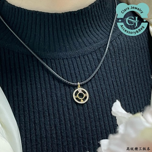 He Fang Jewelry Black Rope Necklace