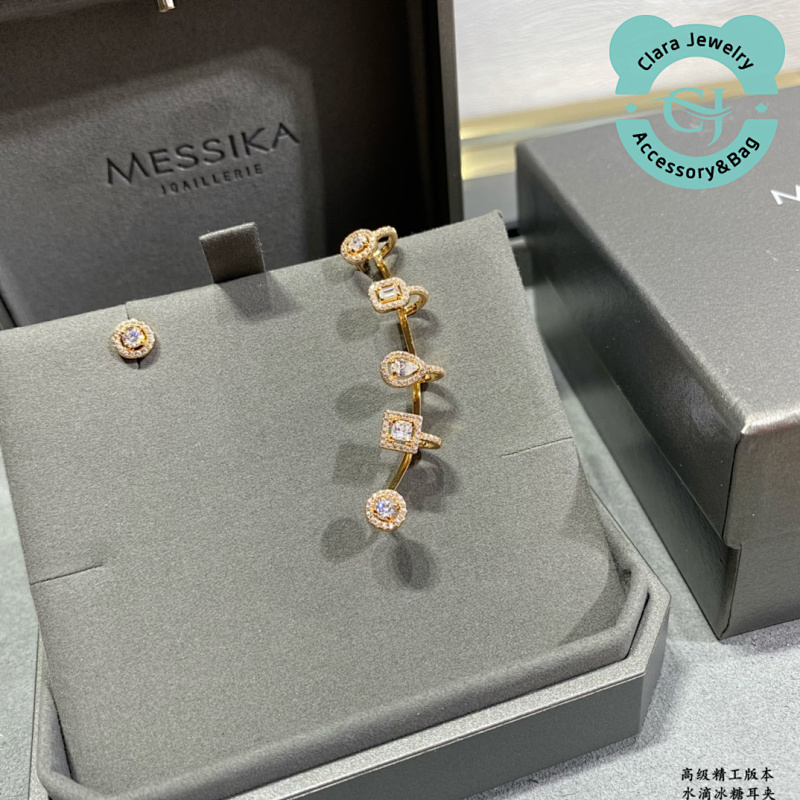 Mka Water Drop Rock Candy Ear Clips