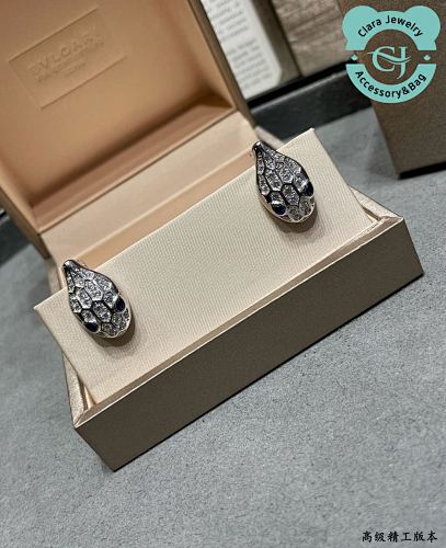 Bulgari B Vlga Ri Diamond Snake Earrings