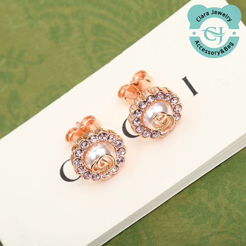 Gucci Double G Pink Diamond Earrings