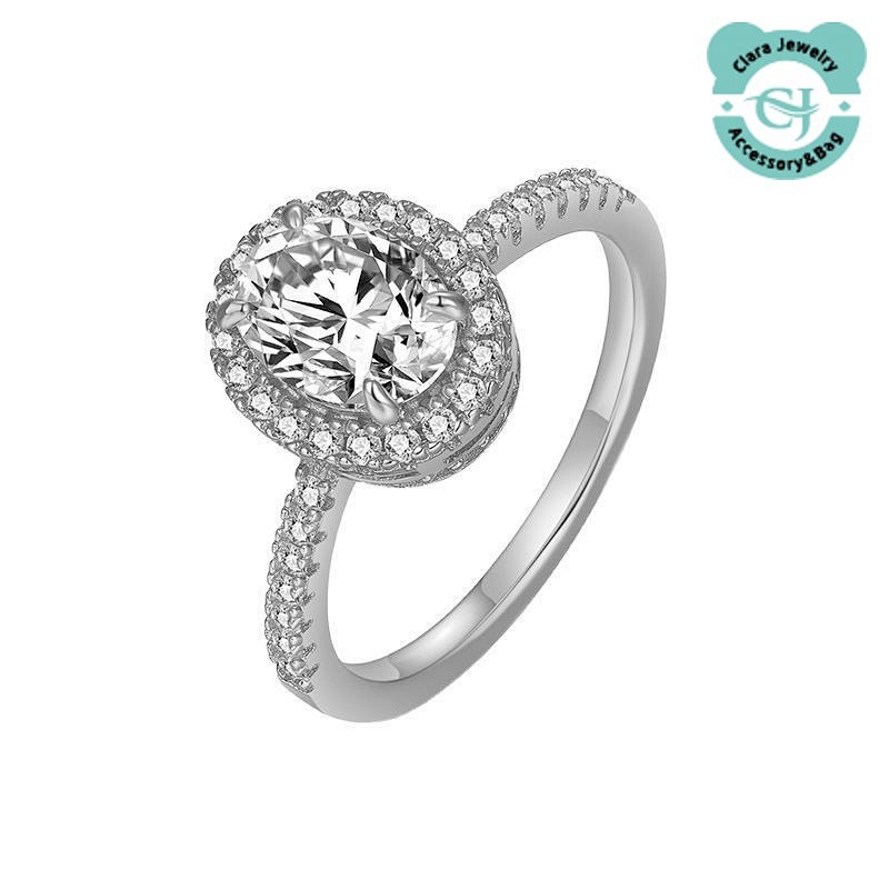 Silver Ring 6 8mm Moissanite Closed Ring