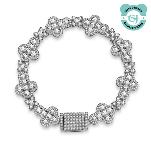 10mm Cross Star Moissan Bracelet Cuban Chain Eight Hip Hop Cuban Men's Bracelet