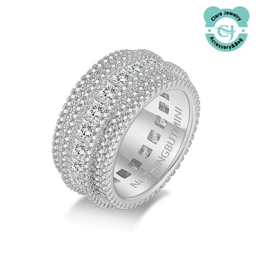 Sterling Silver Moissanite Diamond Ring