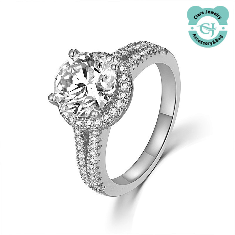 Sterling Silver 2 Carat Moissanite Ring